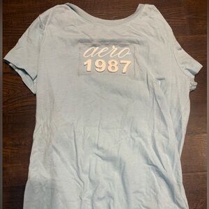 NWOT Aeropostale Classic Crew Light Blue Tee